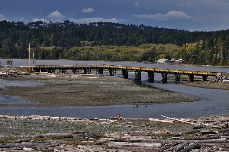 bridge on spit of land